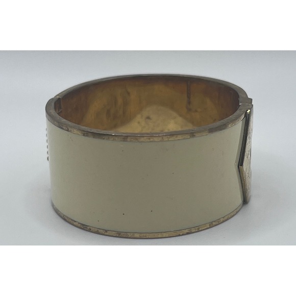 Marc by Marc Jacobs Ivory Enamel Hinged Bangle Bracelet – Wear on Front - Picture 6 of 7